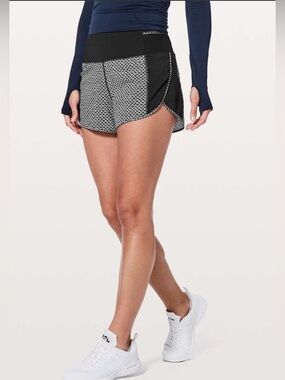 Lululemon Real Quick Short Perforated 3.5” Monochromic Black Size 4